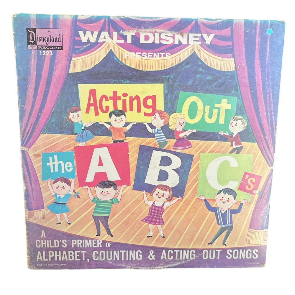 Disney Disneyland Records Acting Out The ABC'S Vintage 1962 Vinyl Lp Album Retro